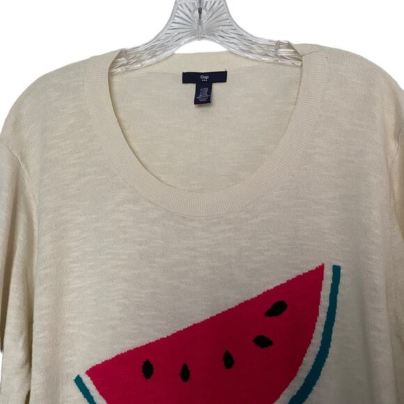 GAP Factory Women's Size 2XL Watermelon Graphic Lightweight Sweater XXL Picnic - Picture 2 of 9